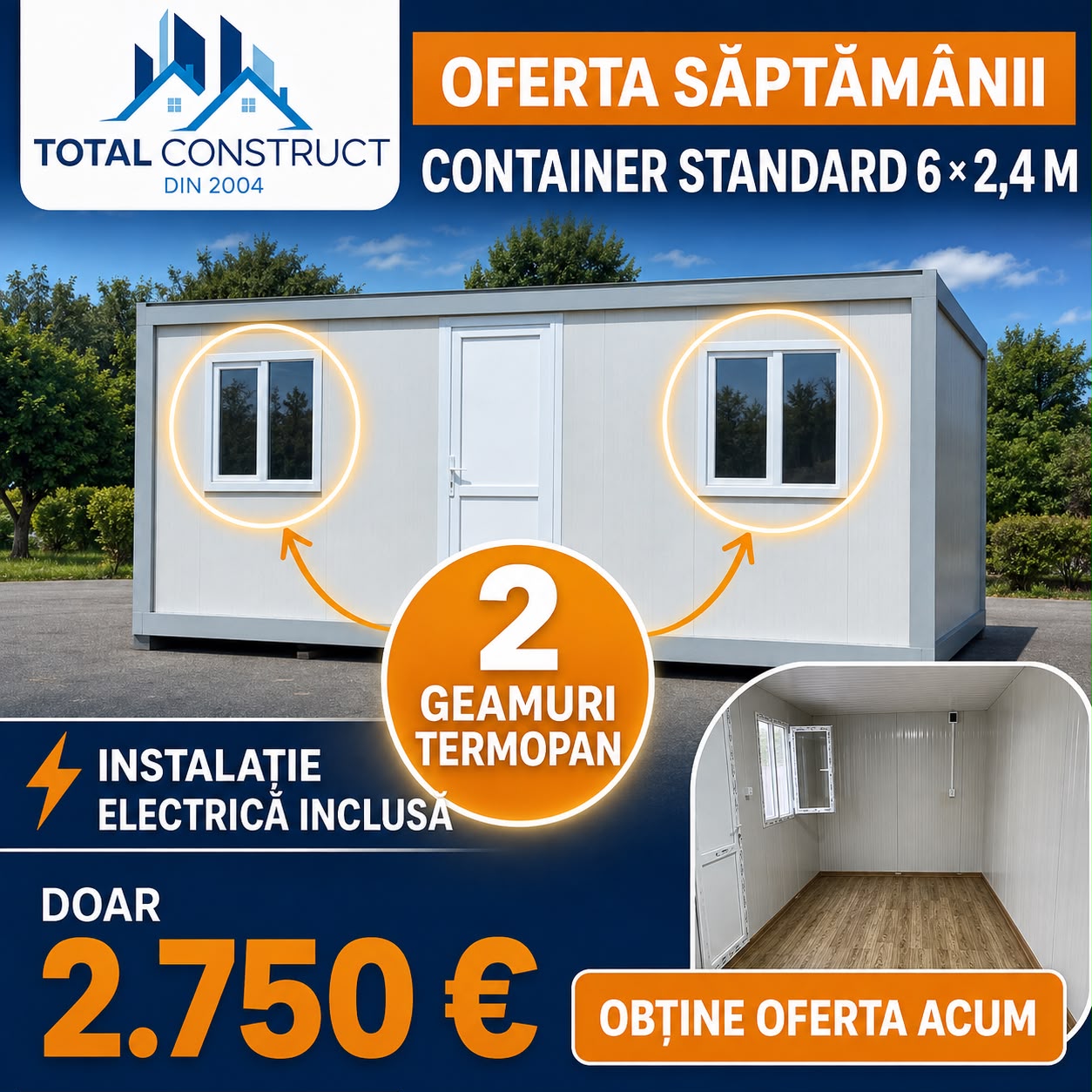 Oferta lunii - Container 6x2.4m